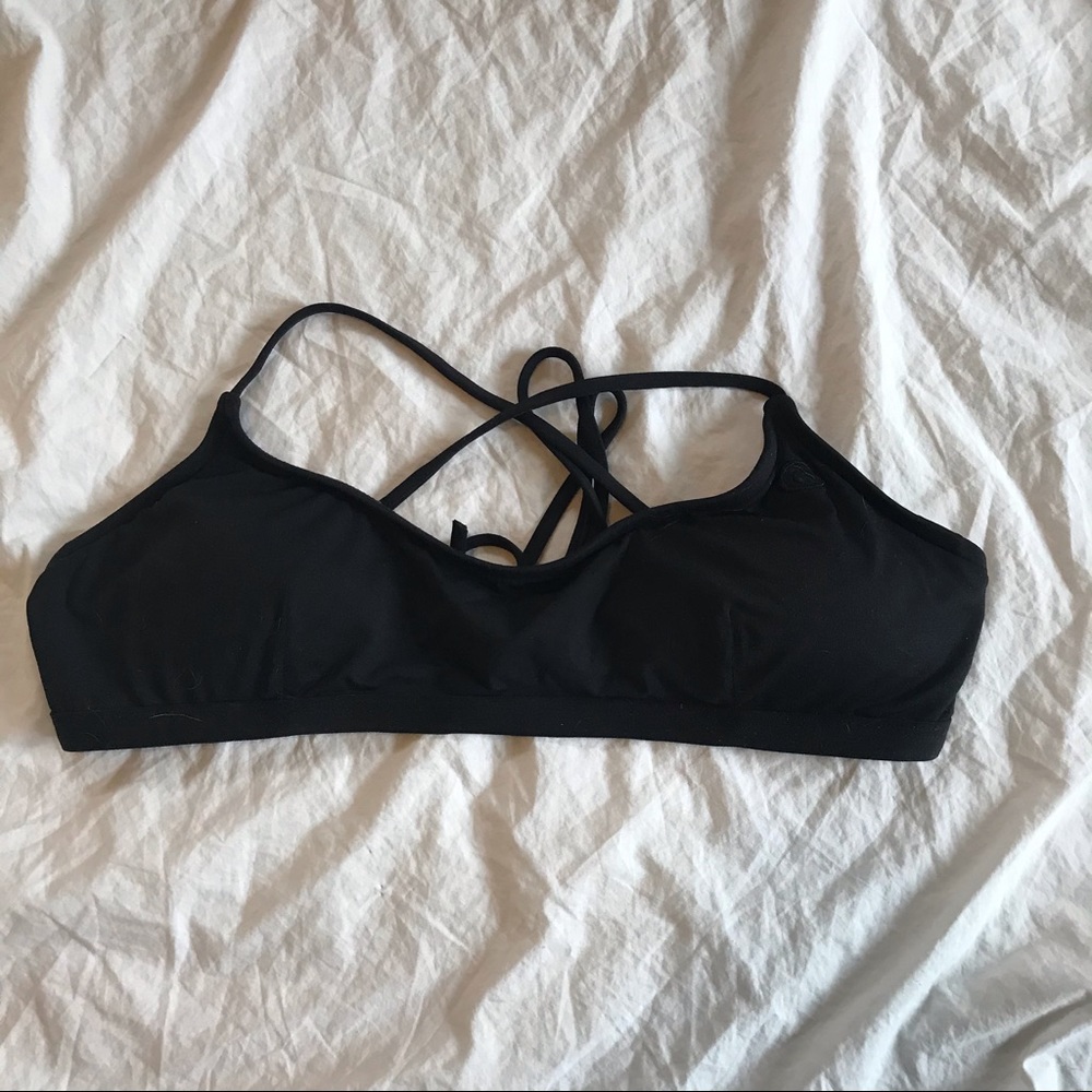 O’Neill Scoop neck Black Bikini Top Cross Back